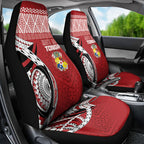 Mate Ma'a Tonga Rugby Kupesi Motifs Car Seat Cover Red Waves