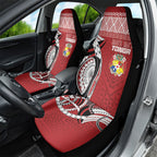 Mate Ma'a Tonga Rugby Kupesi Motifs Car Seat Cover Red Waves