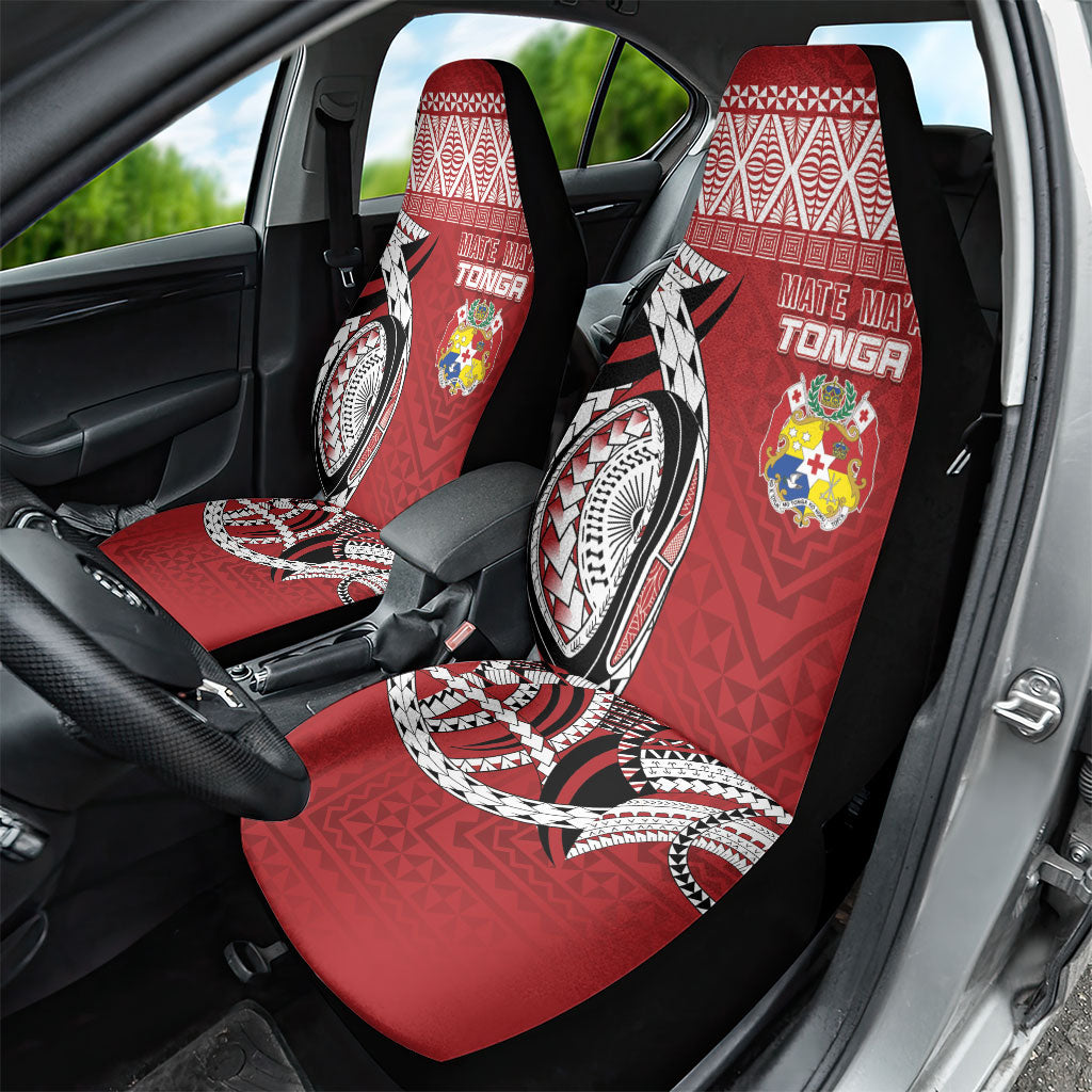 Mate Ma'a Tonga Rugby Kupesi Motifs Car Seat Cover Red Waves