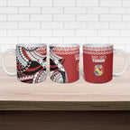 Mate Ma'a Tonga Rugby Kupesi Motifs Ceramic Mug Red Waves