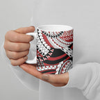 Mate Ma'a Tonga Rugby Kupesi Motifs Ceramic Mug Red Waves