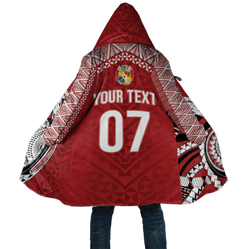Mate Ma'a Tonga Rugby Custom Kupesi Motifs Cloak Red Waves