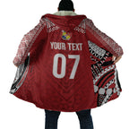 Mate Ma'a Tonga Rugby Custom Kupesi Motifs Cloak Red Waves