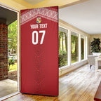 Mate Ma'a Tonga Rugby Custom Kupesi Motifs Door Cover Red Waves