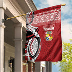 Mate Ma'a Tonga Rugby Kupesi Motifs Garden Flag Red Waves