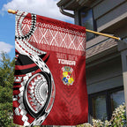 Mate Ma'a Tonga Rugby Kupesi Motifs Garden Flag Red Waves
