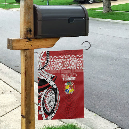 Mate Ma'a Tonga Rugby Kupesi Motifs Garden Flag Red Waves