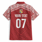 Mate Ma'a Tonga Rugby Custom Kupesi Motifs Hawaiian Shirt Red Waves
