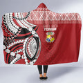 Mate Ma'a Tonga Rugby Kupesi Motifs Hooded Blanket Red Waves