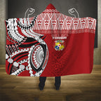 Mate Ma'a Tonga Rugby Kupesi Motifs Hooded Blanket Red Waves