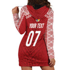 Mate Ma'a Tonga Rugby Custom Kupesi Motifs Hoodie Dress Red Waves
