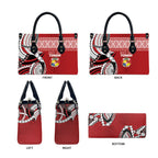 Mate Ma'a Tonga Rugby Kupesi Motifs Leather Bag Red Waves