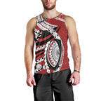 Mate Ma'a Tonga Rugby Custom Kupesi Motifs Men Tank Top Red Waves