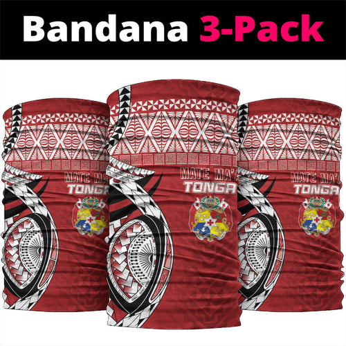 Mate Ma'a Tonga Rugby Kupesi Motifs Neck Gaiter Red Waves