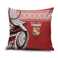 Mate Ma'a Tonga Rugby Kupesi Motifs Pillow Cover Red Waves