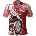 Mate Ma'a Tonga Rugby Custom Kupesi Motifs Polo Shirt Red Waves