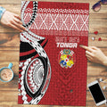 Mate Ma'a Tonga Rugby Kupesi Motifs Puzzle Red Waves