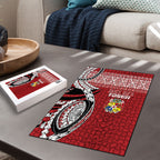 Mate Ma'a Tonga Rugby Kupesi Motifs Puzzle Red Waves