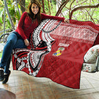 Mate Ma'a Tonga Rugby Kupesi Motifs Quilt Red Waves
