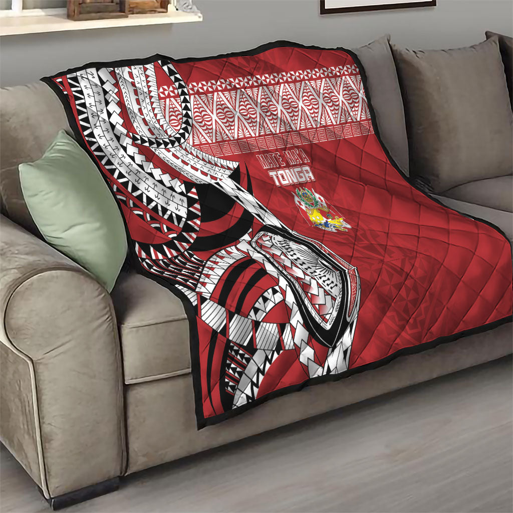 Mate Ma'a Tonga Rugby Kupesi Motifs Quilt Red Waves