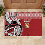 Mate Ma'a Tonga Rugby Kupesi Motifs Rubber Doormat Red Waves