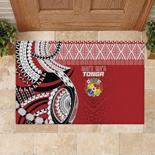 Mate Ma'a Tonga Rugby Kupesi Motifs Rubber Doormat Red Waves