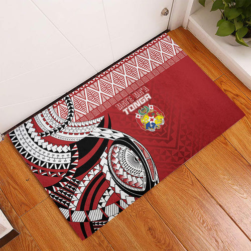 Mate Ma'a Tonga Rugby Kupesi Motifs Rubber Doormat Red Waves