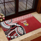 Mate Ma'a Tonga Rugby Kupesi Motifs Rubber Doormat Red Waves