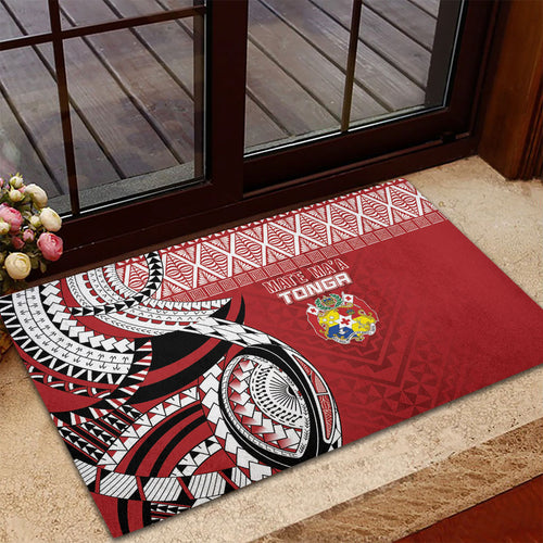 Mate Ma'a Tonga Rugby Kupesi Motifs Rubber Doormat Red Waves