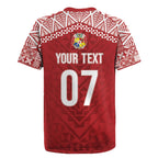Mate Ma'a Tonga Rugby Custom Kupesi Motifs Rugby Jersey Red Waves