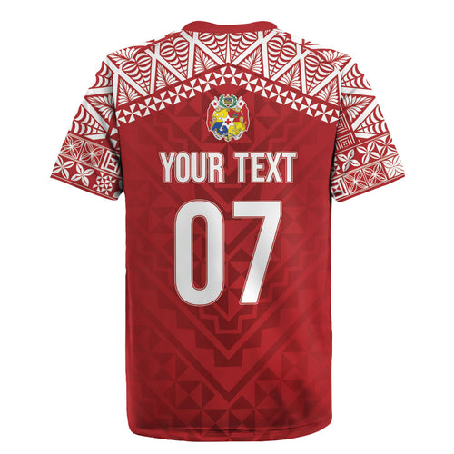 Mate Ma'a Tonga Rugby Custom Kupesi Motifs Rugby Jersey Red Waves
