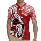 Mate Ma'a Tonga Rugby Custom Kupesi Motifs Rugby Jersey Red Waves