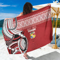 Mate Ma'a Tonga Rugby Kupesi Motifs Sarong Red Waves