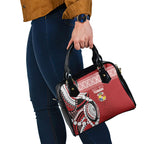 Mate Ma'a Tonga Rugby Kupesi Motifs Shoulder Handbag Red Waves