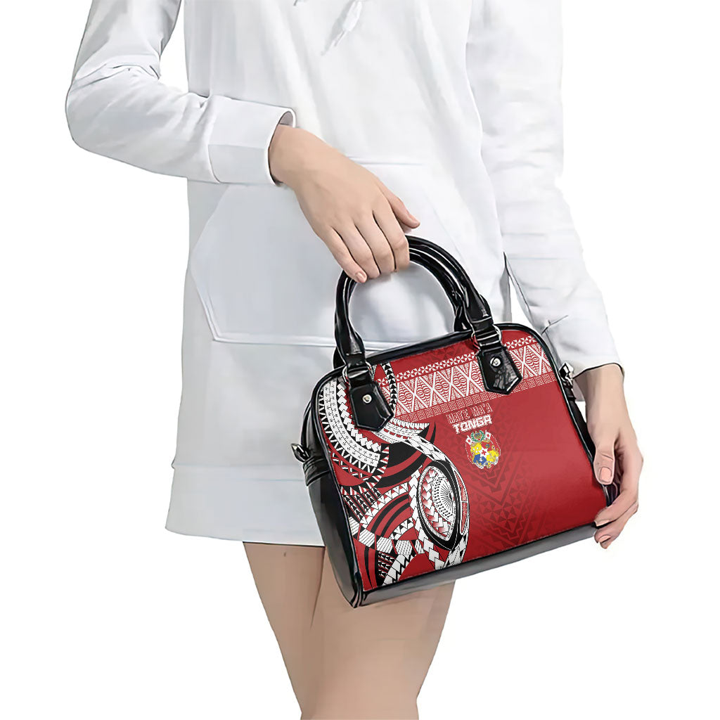 Mate Ma'a Tonga Rugby Kupesi Motifs Shoulder Handbag Red Waves