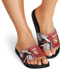 Mate Ma'a Tonga Rugby Kupesi Motifs Slide Sandals Red Waves