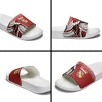 Mate Ma'a Tonga Rugby Kupesi Motifs Slide Sandals Red Waves