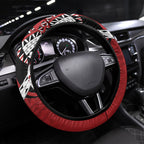 Mate Ma'a Tonga Rugby Kupesi Motifs Steering Wheel Cover Red Waves
