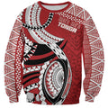 Mate Ma'a Tonga Rugby Custom Kupesi Motifs Sweatshirt Red Waves