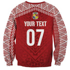 Mate Ma'a Tonga Rugby Custom Kupesi Motifs Sweatshirt Red Waves
