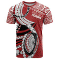 Mate Ma'a Tonga Rugby Custom Kupesi Motifs T Shirt Red Waves