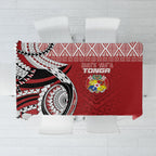 Mate Ma'a Tonga Rugby Kupesi Motifs Tablecloth Red Waves