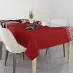 Mate Ma'a Tonga Rugby Kupesi Motifs Tablecloth Red Waves