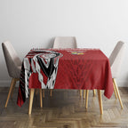 Mate Ma'a Tonga Rugby Kupesi Motifs Tablecloth Red Waves