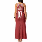 Mate Ma'a Tonga Rugby Custom Kupesi Motifs Tank Maxi Dress Red Waves