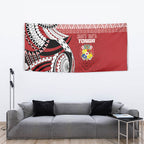 Mate Ma'a Tonga Rugby Kupesi Motifs Tapestry Red Waves