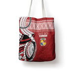 Mate Ma'a Tonga Rugby Kupesi Motifs Tote Bag Red Waves