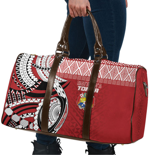 Mate Ma'a Tonga Rugby Kupesi Motifs Travel Bag Red Waves