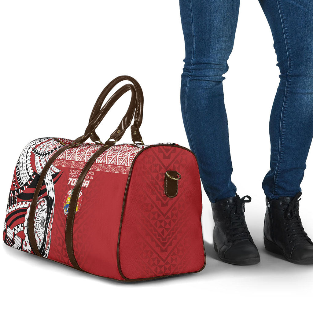 Mate Ma'a Tonga Rugby Kupesi Motifs Travel Bag Red Waves