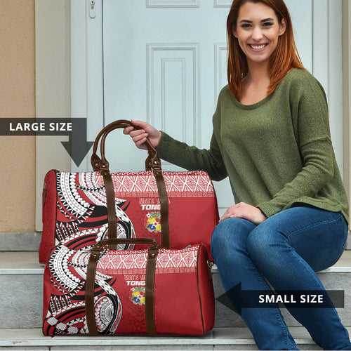 Mate Ma'a Tonga Rugby Kupesi Motifs Travel Bag Red Waves